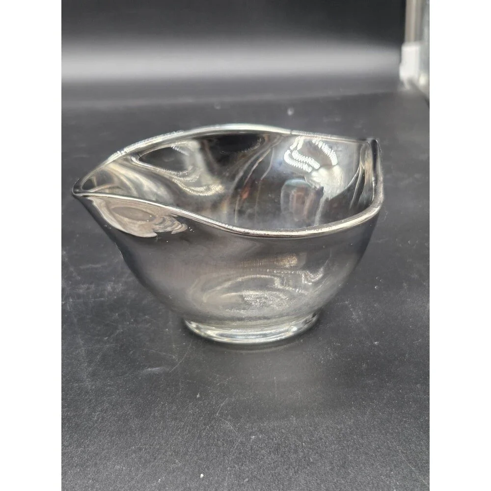 Vintage Silver Rim MCM Mid Century Bowl Snacks Nuts Dips 5